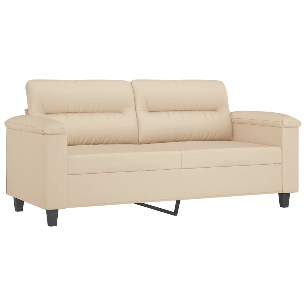 2-Sitzer-Sofa Creme 140 cm Mikrofasergewebe - Pazzar.ch