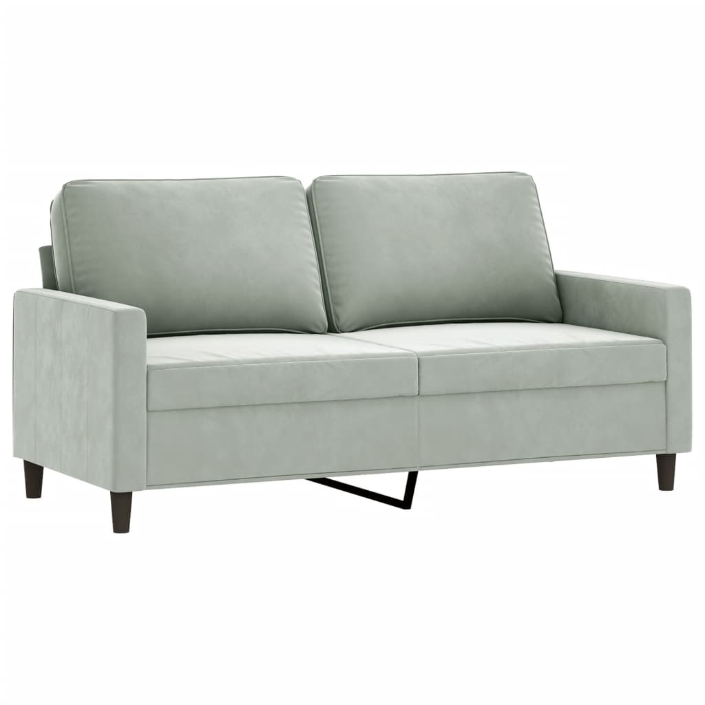 2-Sitzer-Sofa Hellgrau 140 cm Samt - Pazzar.ch