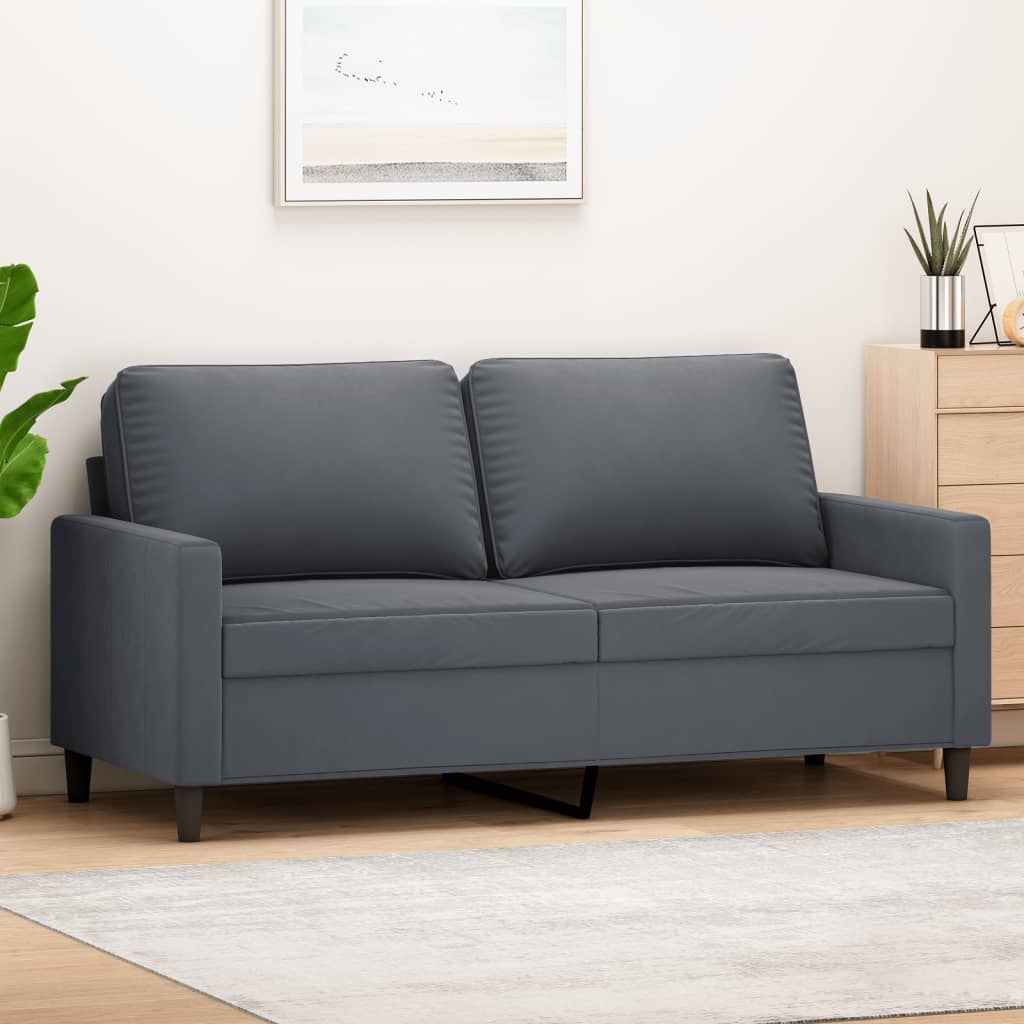 2-Sitzer-Sofa Dunkelgrau 140 cm Samt - Pazzar.ch