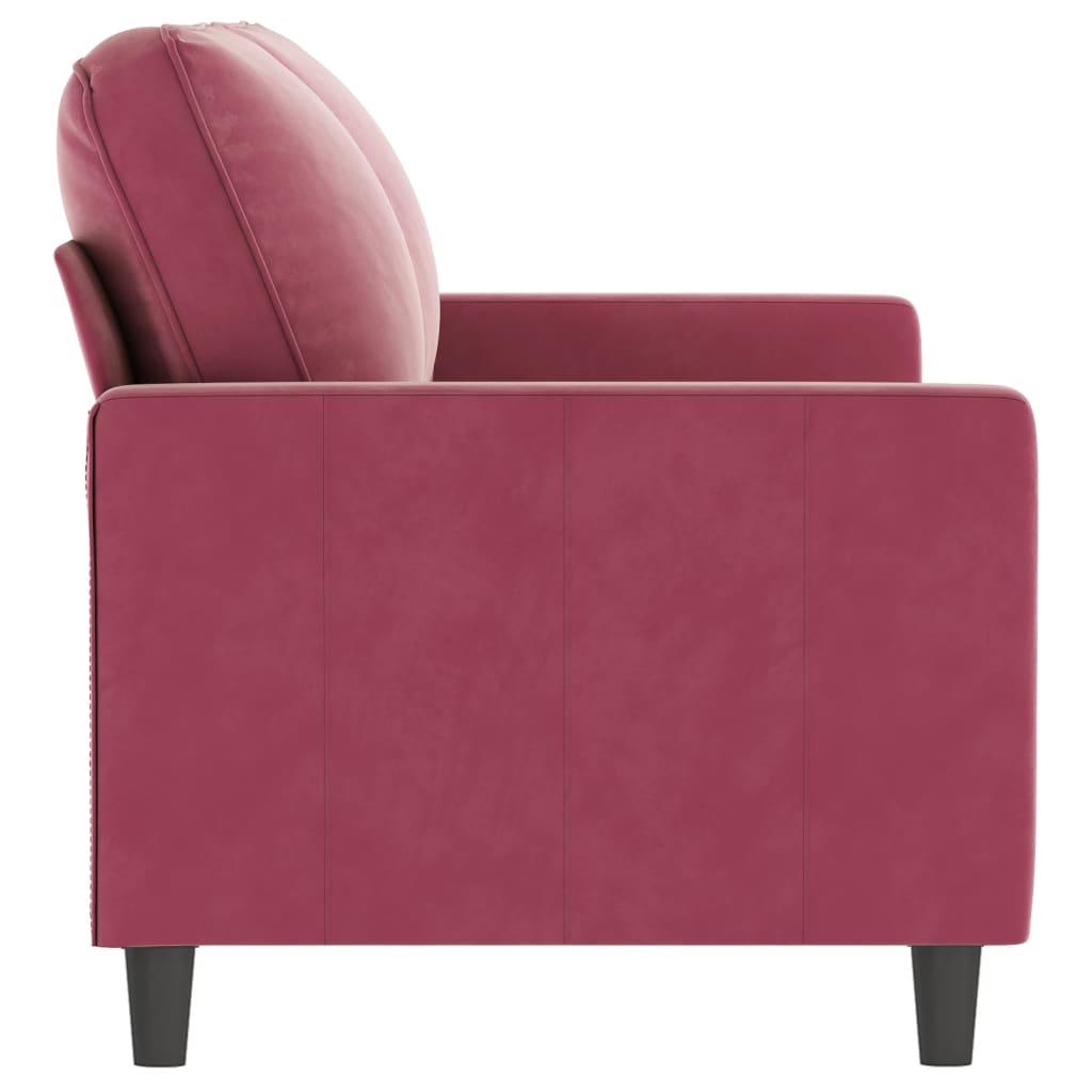 2-Sitzer-Sofa Weinrot 140 cm Samt - Pazzar.ch