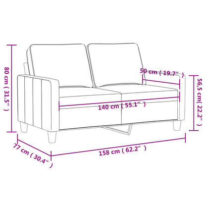 2-Sitzer-Sofa Weinrot 140 cm Samt - Pazzar.ch