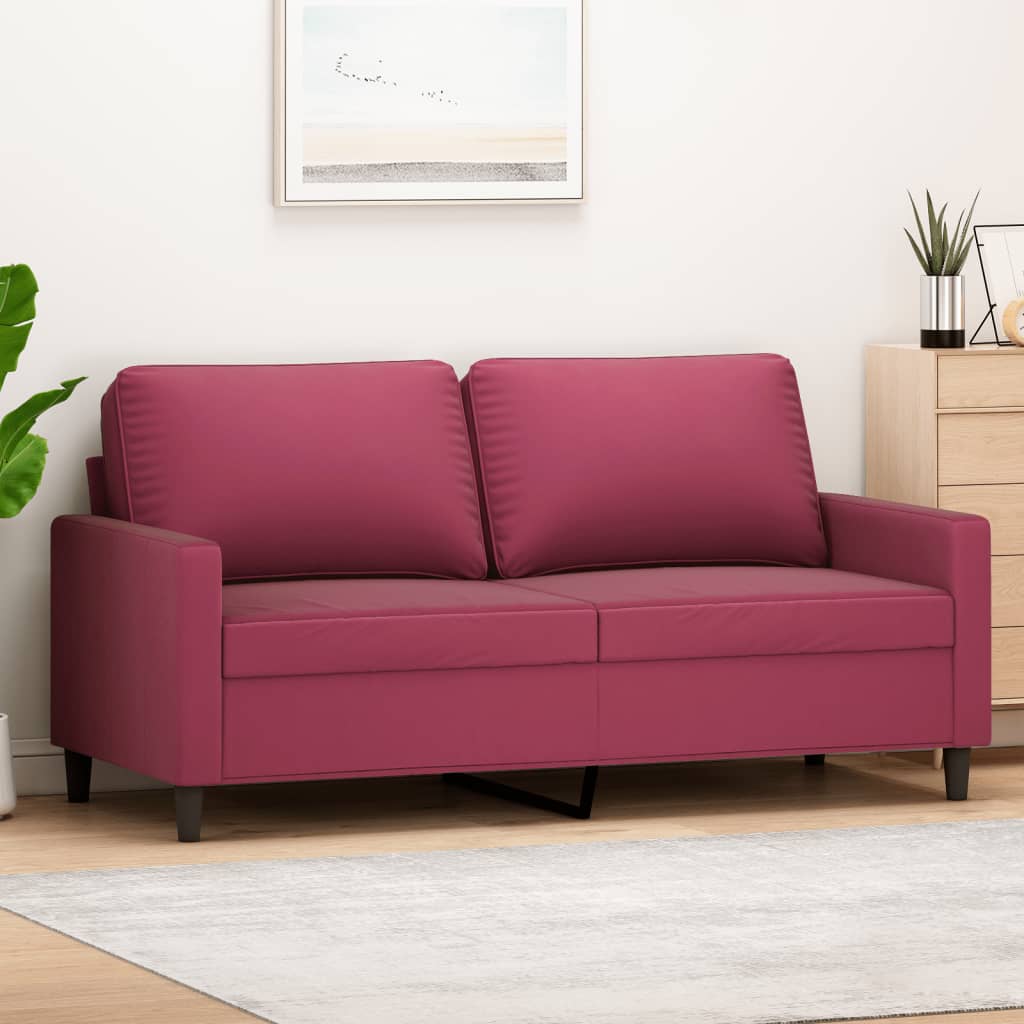 2-Sitzer-Sofa Weinrot 140 cm Samt - Pazzar.ch
