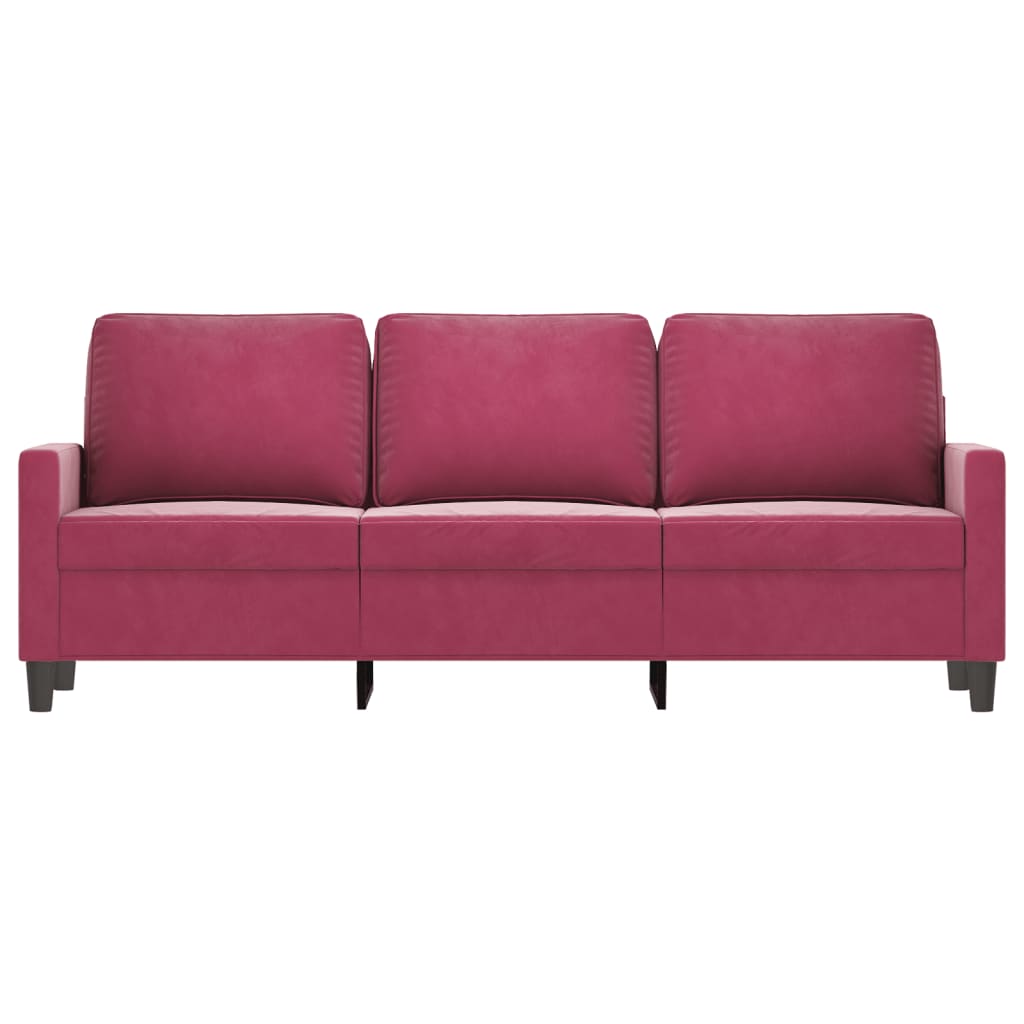 3-Sitzer-Sofa Weinrot 180 cm Samt - Pazzar.ch