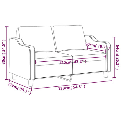 2-Sitzer-Sofa Hellgrau 120 cm Stoff - Pazzar.ch