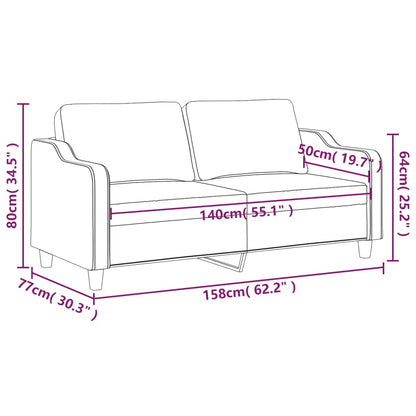 2-Sitzer-Sofa Braun 140 cm Stoff - Pazzar.ch