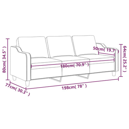 3-Sitzer-Sofa Taupe 180 cm Stoff - Pazzar.ch