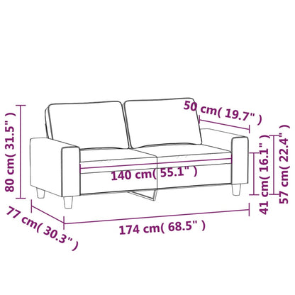2-Sitzer-Sofa Schwarz 140 cm Stoff - Pazzar.ch