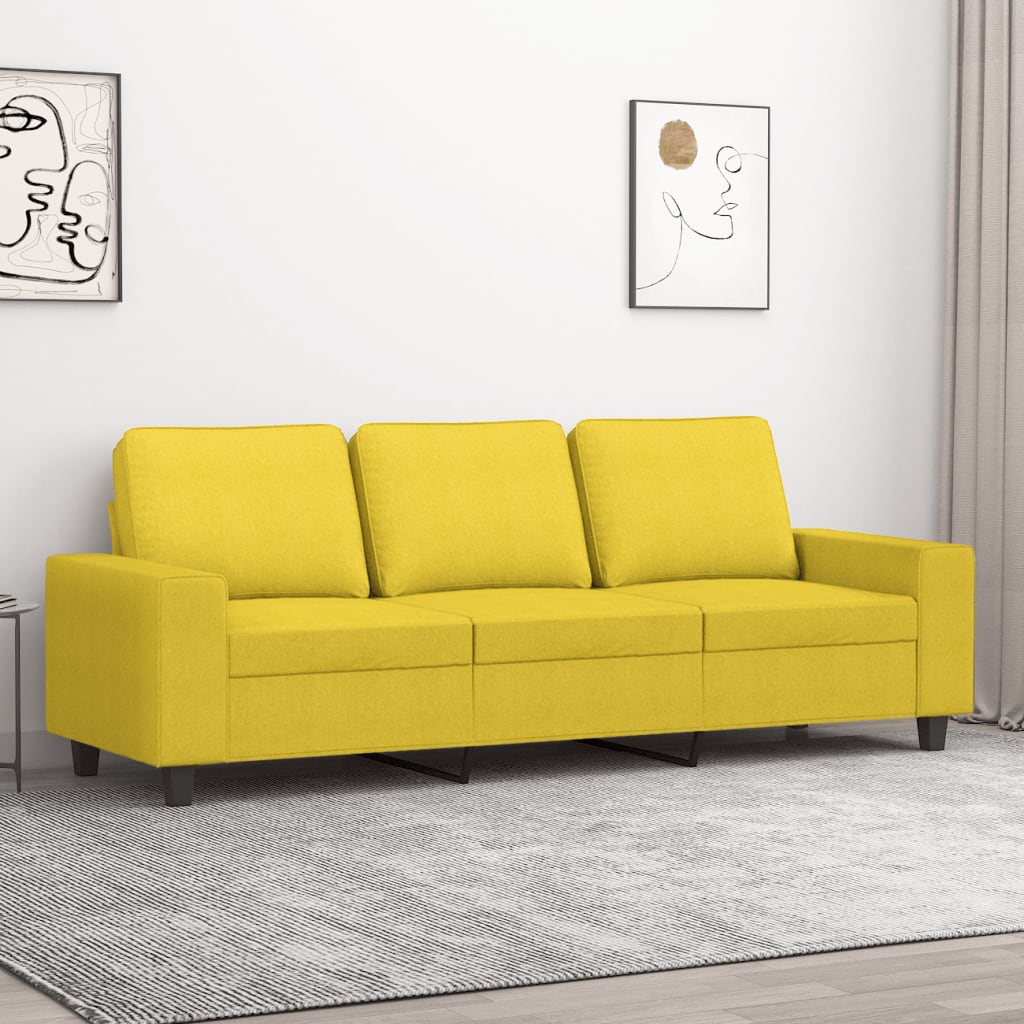 3-Sitzer-Sofa Hellgelb 180 cm Stoff - Pazzar.ch