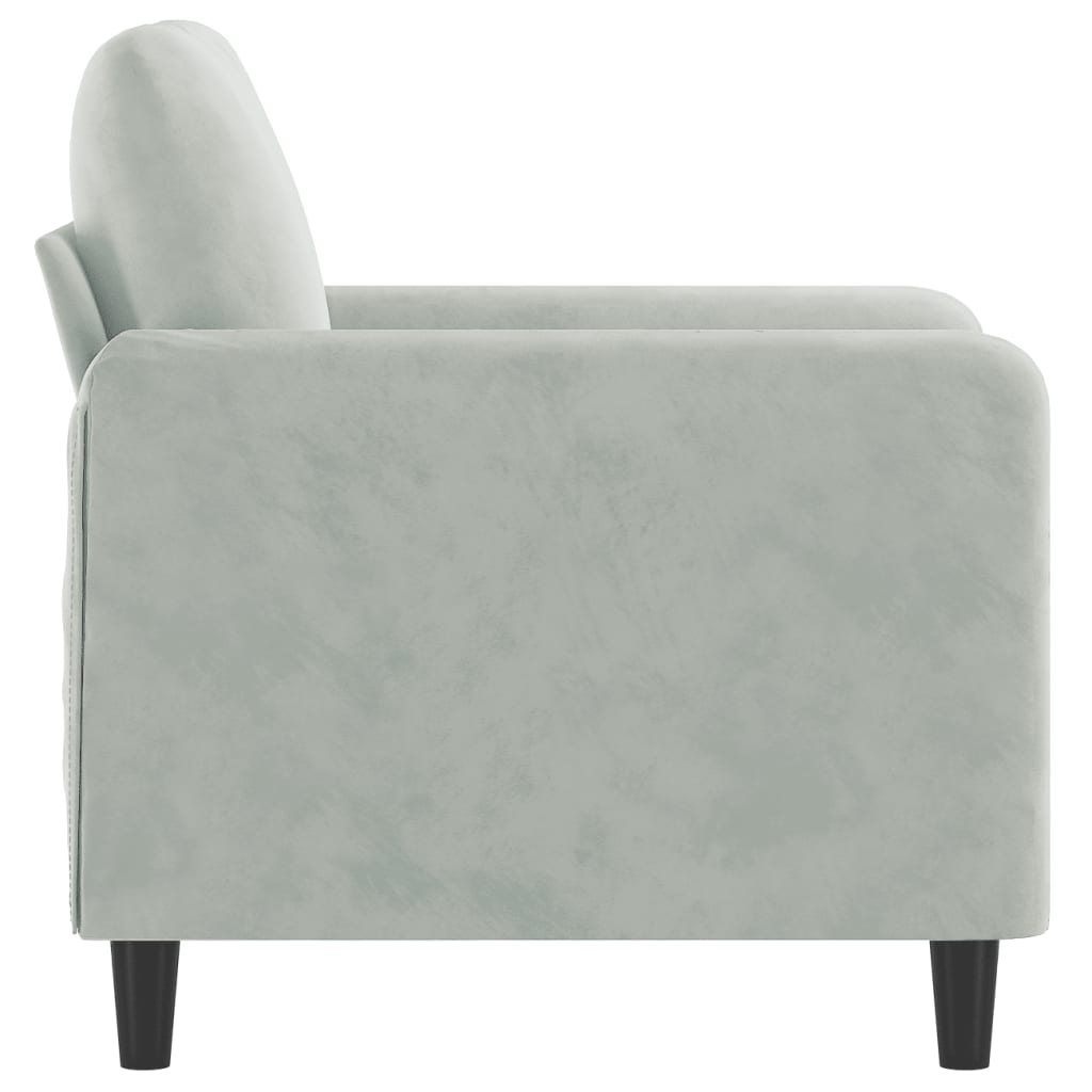 Sessel Hellgrau 60 cm Samt - Pazzar.ch