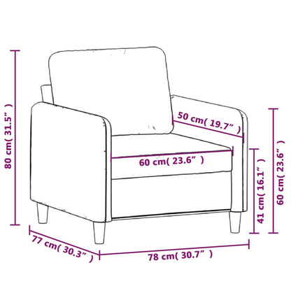 Sessel Braun 60 cm Samt - Pazzar.ch
