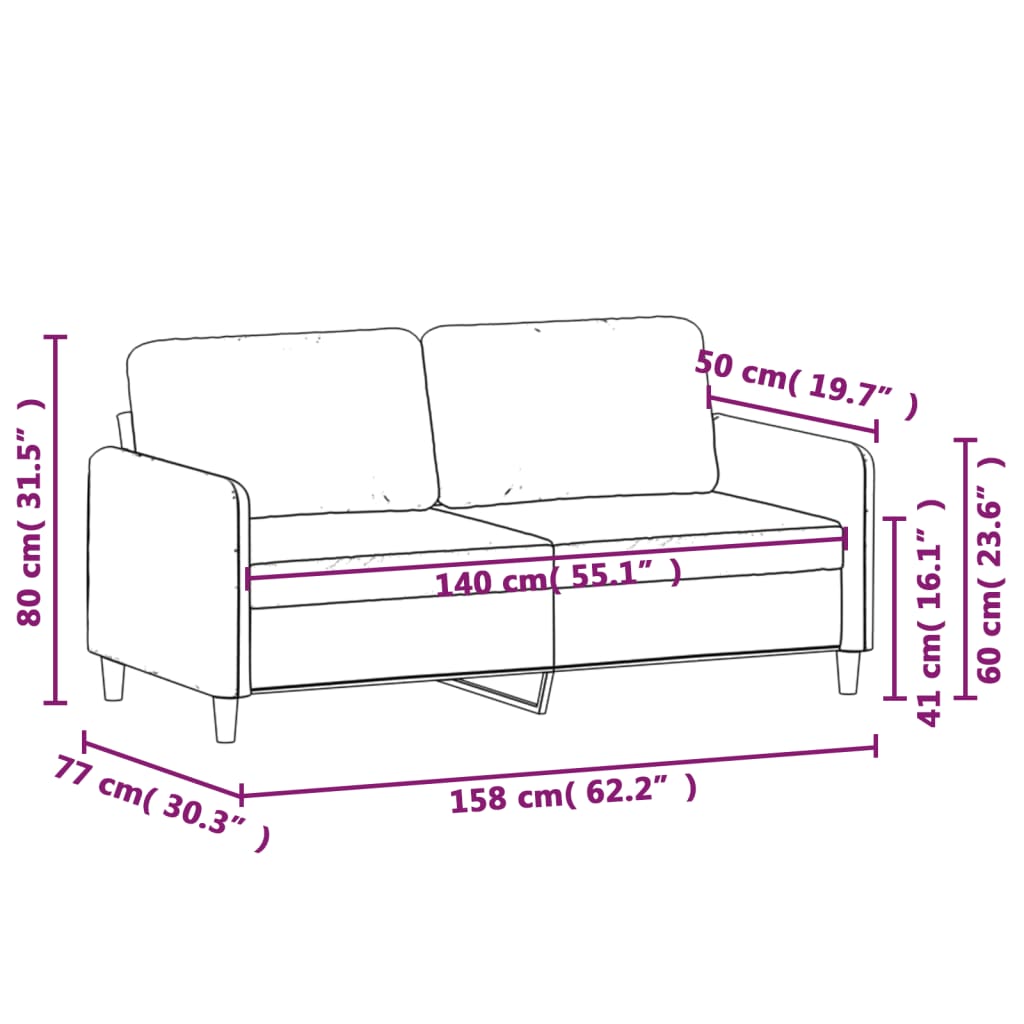 2-Sitzer-Sofa Dunkelgrün 140 cm Samt - Pazzar.ch