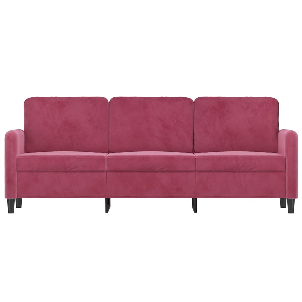 3-Sitzer-Sofa Weinrot 180 cm Samt