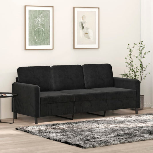 3-Sitzer-Sofa Schwarz 180 cm Samt - Pazzar.ch