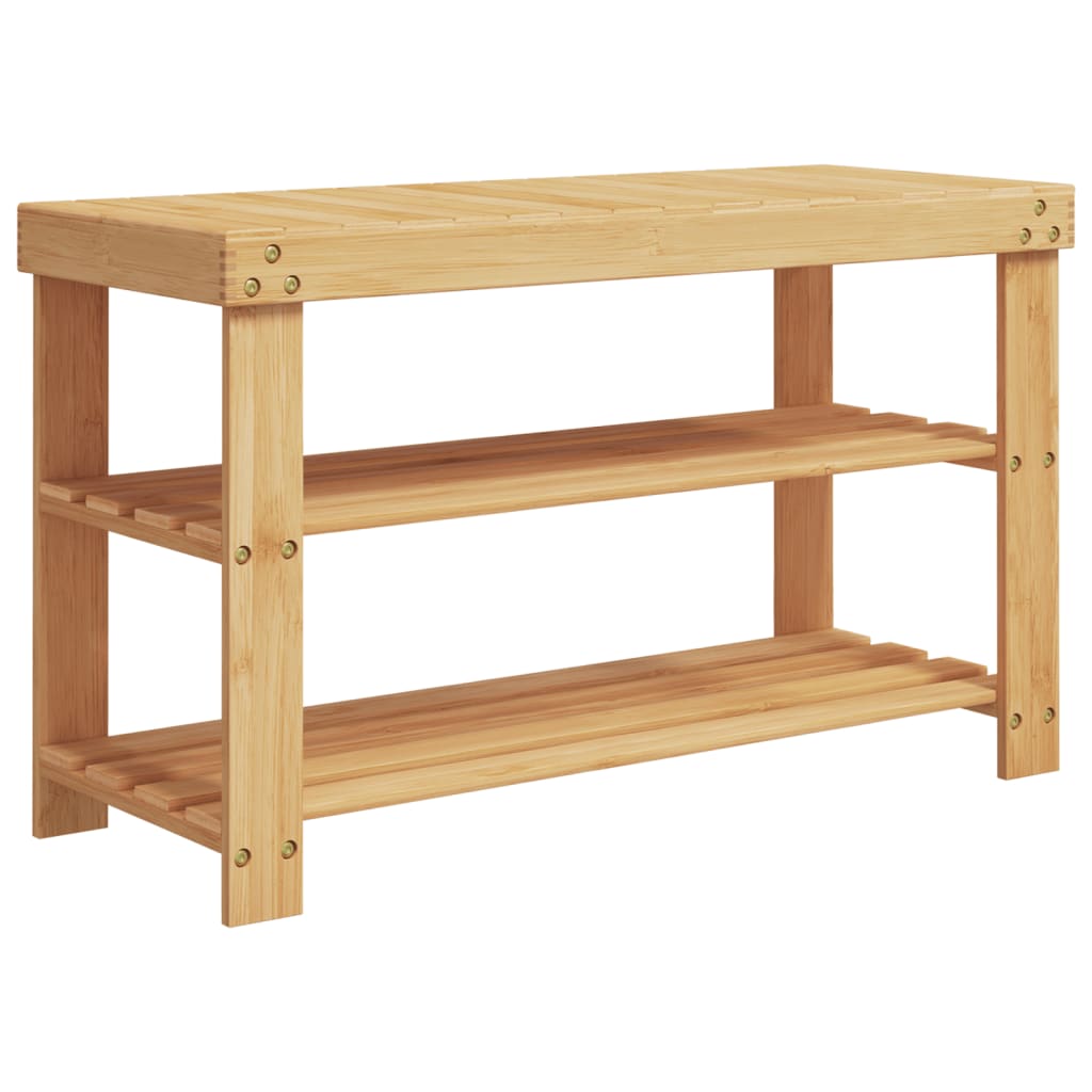 Schuhregal mit 3 Ablagen 70x27,5x45 cm Bambus - Pazzar.ch