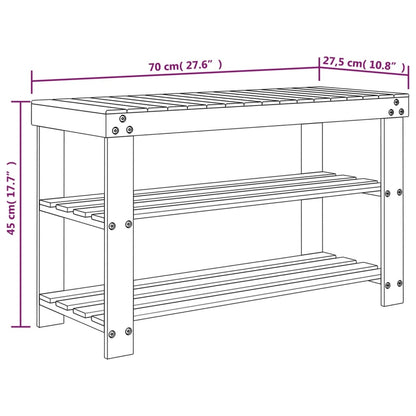 Schuhregal mit 3 Ablagen 70x27,5x45 cm Bambus - Pazzar.ch