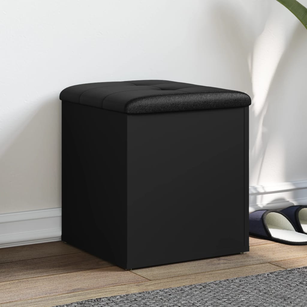 Sitzbank mit Stauraum Schwarz 42x42x45 cm Holzwerkstoff - Pazzar.ch
