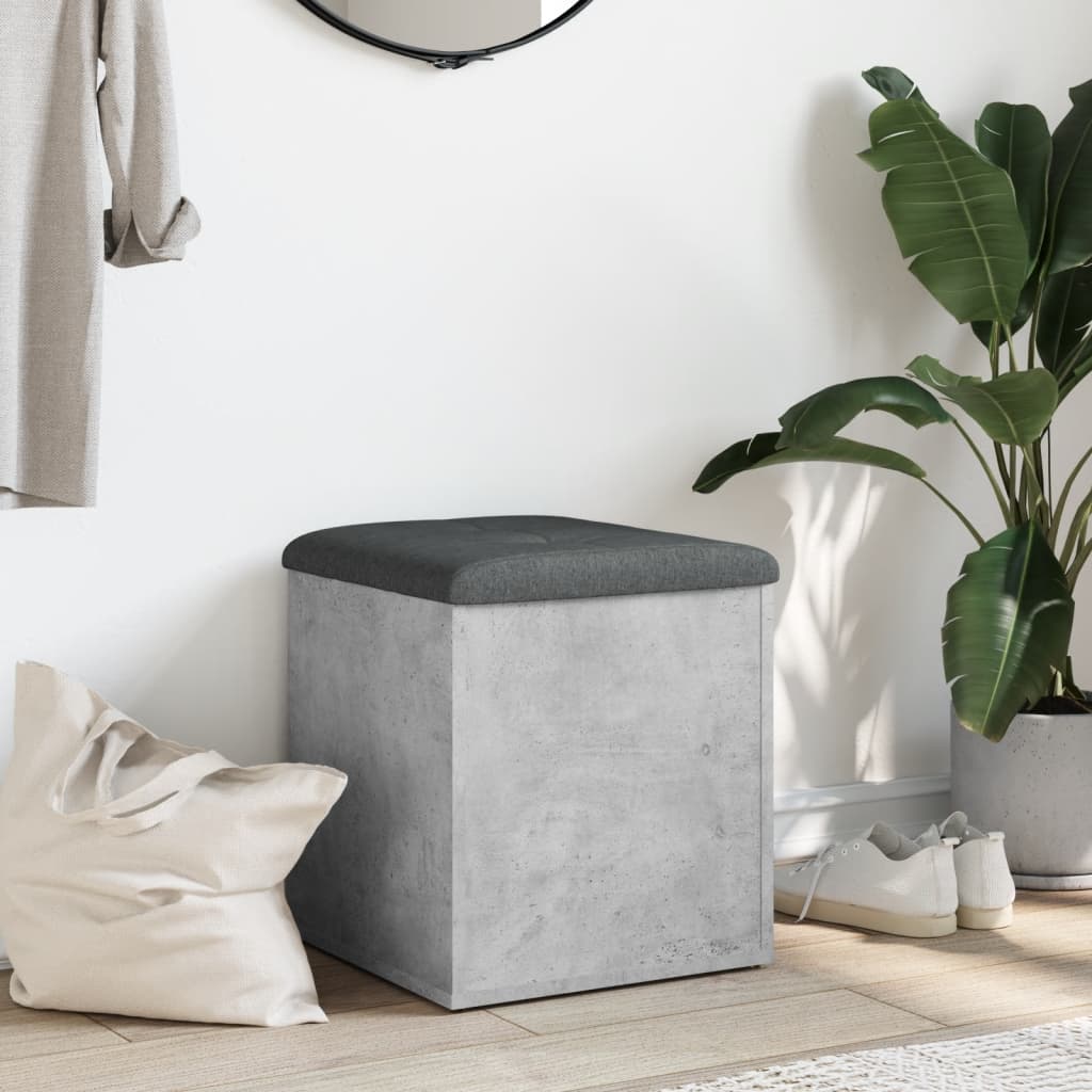 Sitzbank mit Stauraum Betongrau 42x42x45 cm Holzwerkstoff - Pazzar.ch