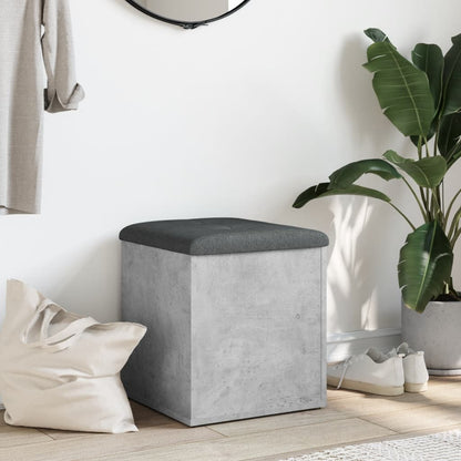Sitzbank mit Stauraum Betongrau 42x42x45 cm Holzwerkstoff - Pazzar.ch