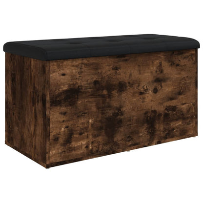Sitzbank mit Stauraum Räuchereiche 82x42x45 cm Holzwerkstoff - Pazzar.ch
