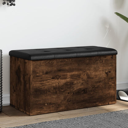 Sitzbank mit Stauraum Räuchereiche 82x42x45 cm Holzwerkstoff - Pazzar.ch