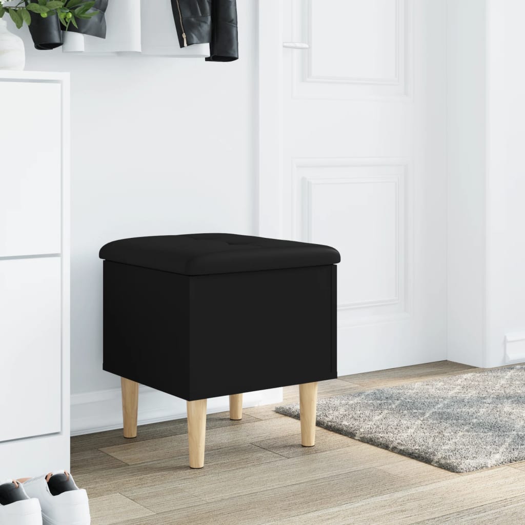Sitzbank mit Stauraum Schwarz 42x42x46 cm Holzwerkstoff - Pazzar.ch