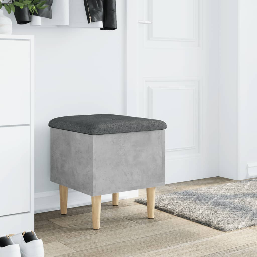 Sitzbank mit Stauraum Betongrau 42x42x46 cm Holzwerkstoff - Pazzar.ch