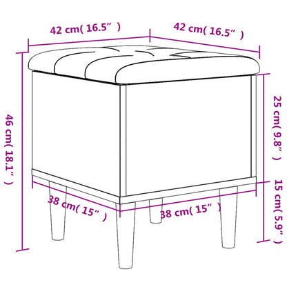 Sitzbank mit Stauraum Grau Sonoma 42x42x46 cm Holzwerkstoff - Pazzar.ch