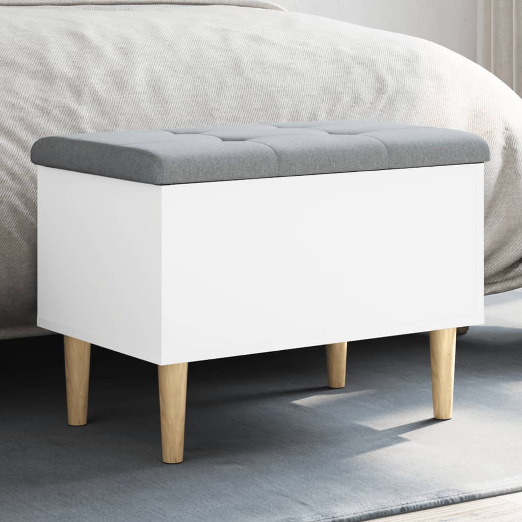 Sitzbank mit Stauraum Weiß 62x42x46 cm Holzwerkstoff - Pazzar.ch