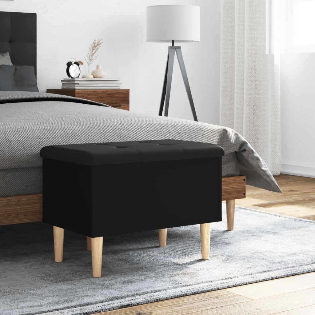 Sitzbank mit Stauraum Schwarz 62x42x46 cm Holzwerkstoff - Pazzar.ch