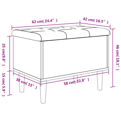 Sitzbank mit Stauraum Schwarz 62x42x46 cm Holzwerkstoff - Pazzar.ch