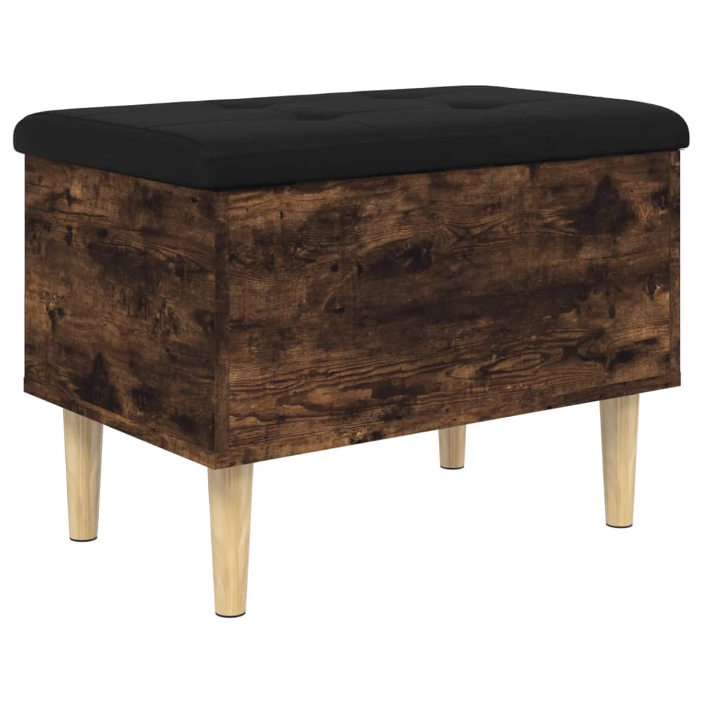 Sitzbank mit Stauraum Räuchereiche 62x42x46 cm Holzwerkstoff - Pazzar.ch