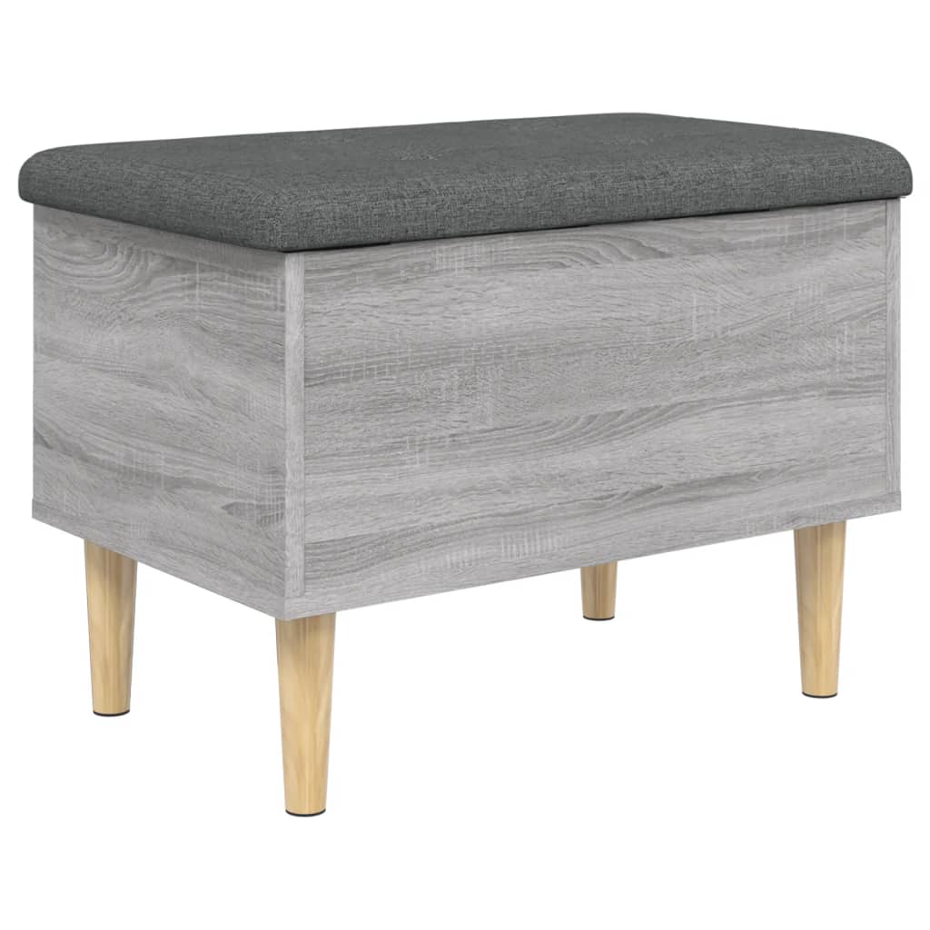Sitzbank mit Stauraum Grau Sonoma 62x42x46 cm Holzwerkstoff - Pazzar.ch