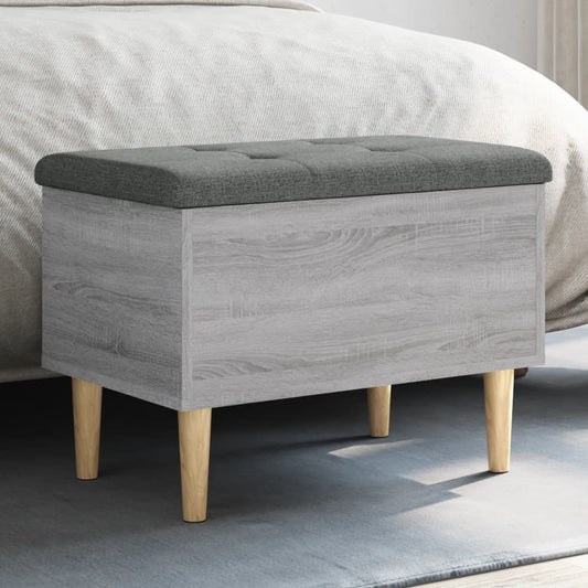 Sitzbank mit Stauraum Grau Sonoma 62x42x46 cm Holzwerkstoff - Pazzar.ch