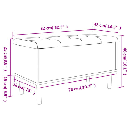 Sitzbank mit Stauraum Räuchereiche 82x42x46 cm Holzwerkstoff - Pazzar.ch