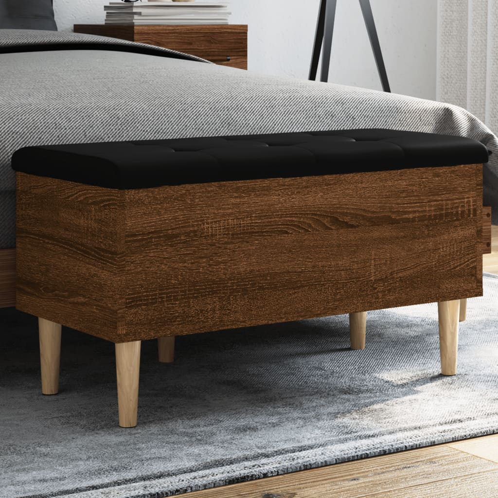 Sitzbank mit Stauraum Braun Eichen-Optik 82x42x46 cm - Pazzar.ch