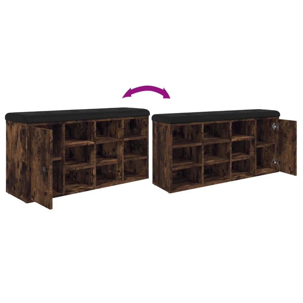 Schuhbank Räuchereiche 102x32x50 cm Holzwerkstoff - Pazzar.ch