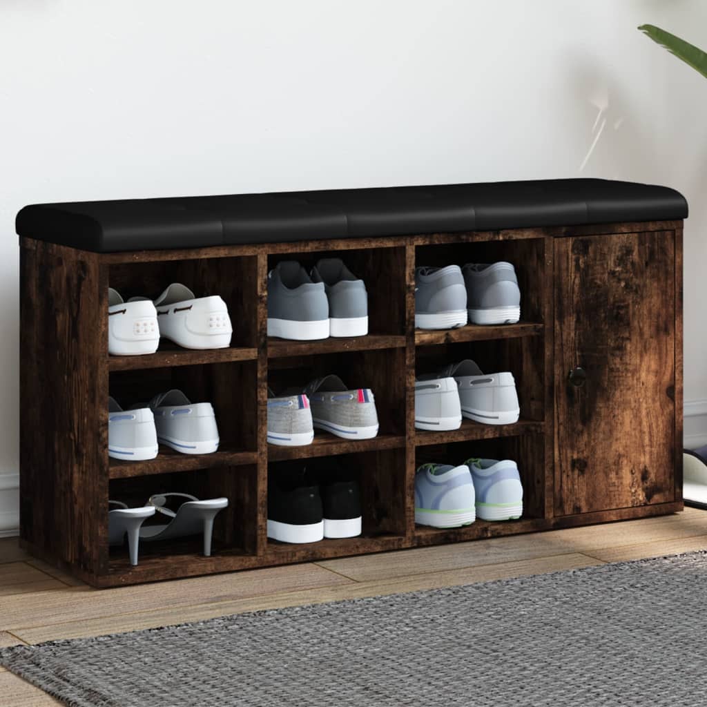 Schuhbank Räuchereiche 102x32x50 cm Holzwerkstoff - Pazzar.ch