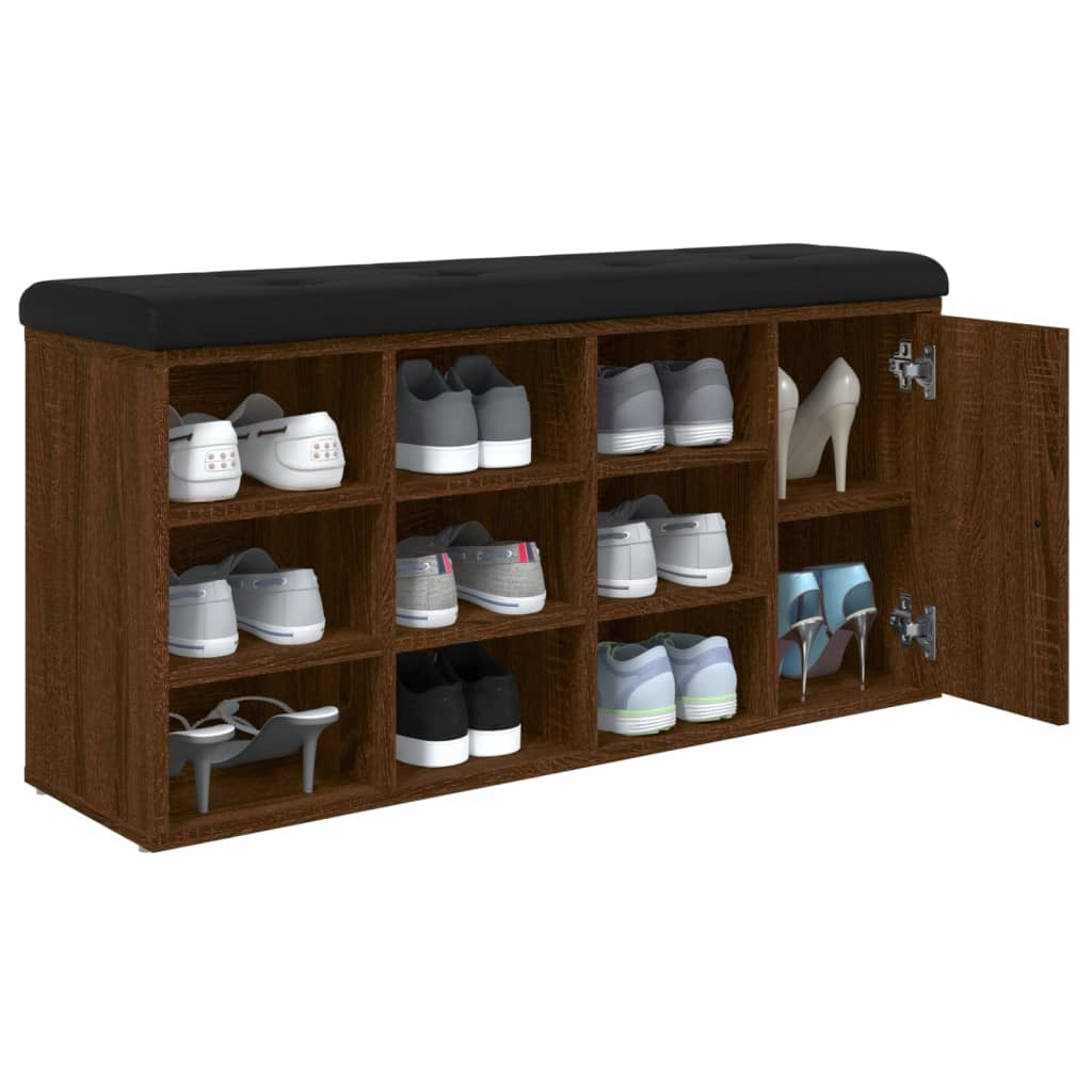 Schuhbank Braun Eichen-Optik 102x32x50 cm Holzwerkstoff - Pazzar.ch