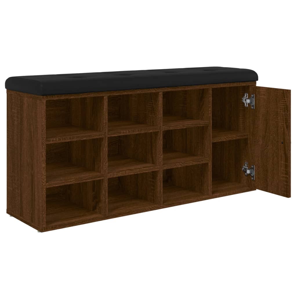 Schuhbank Braun Eichen-Optik 102x32x50 cm Holzwerkstoff - Pazzar.ch