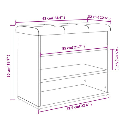 Schuhbank Schwarz 62x32x50 cm Holzwerkstoff - Pazzar.ch