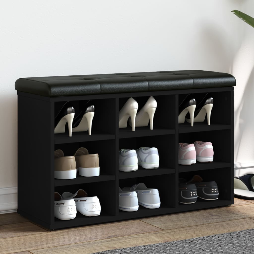 Schuhbank Schwarz 82x32x50 cm Holzwerkstoff - Pazzar.ch