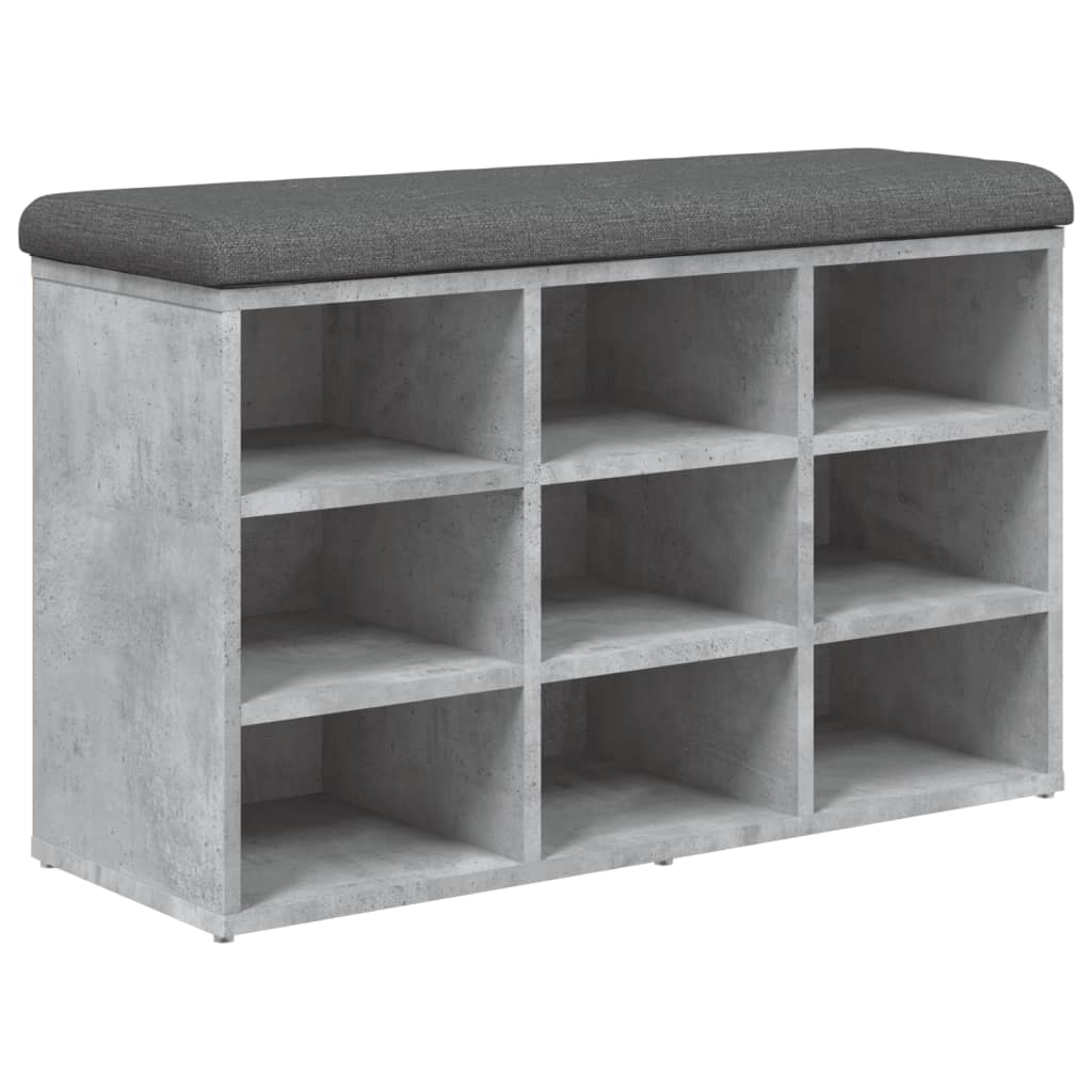 Schuhbank Betongrau 82x32x50 cm Holzwerkstoff - Pazzar.ch