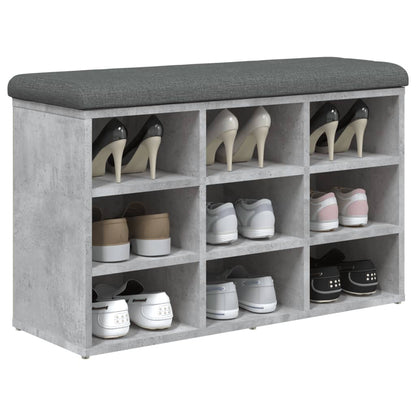 Schuhbank Betongrau 82x32x50 cm Holzwerkstoff - Pazzar.ch