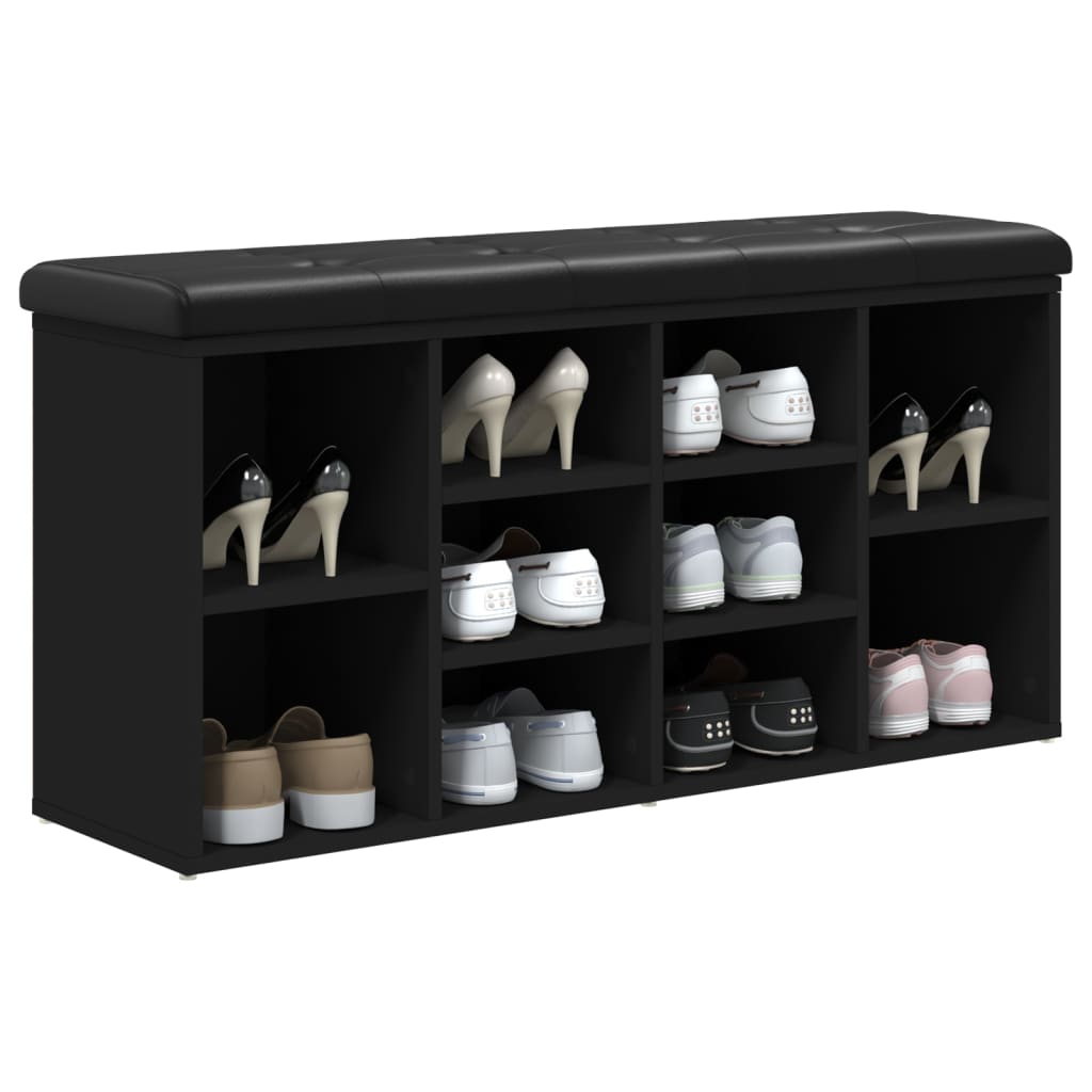Schuhbank Schwarz 102x32x50 cm Holzwerkstoff - Pazzar.ch