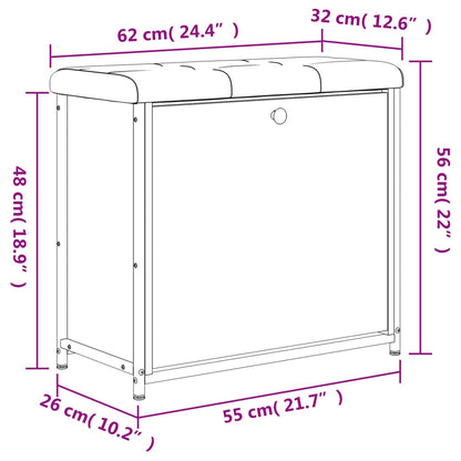 Schuhbank mit Klappe Schwarz 62x32x56 cm - Pazzar.ch