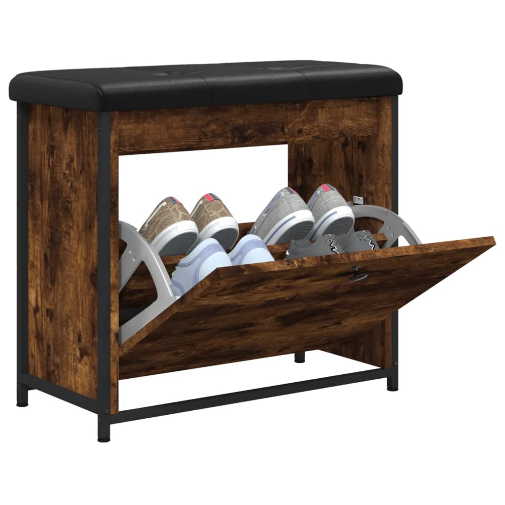Schuhbank mit Klappe Räuchereiche 62x32x56 cm - Pazzar.ch