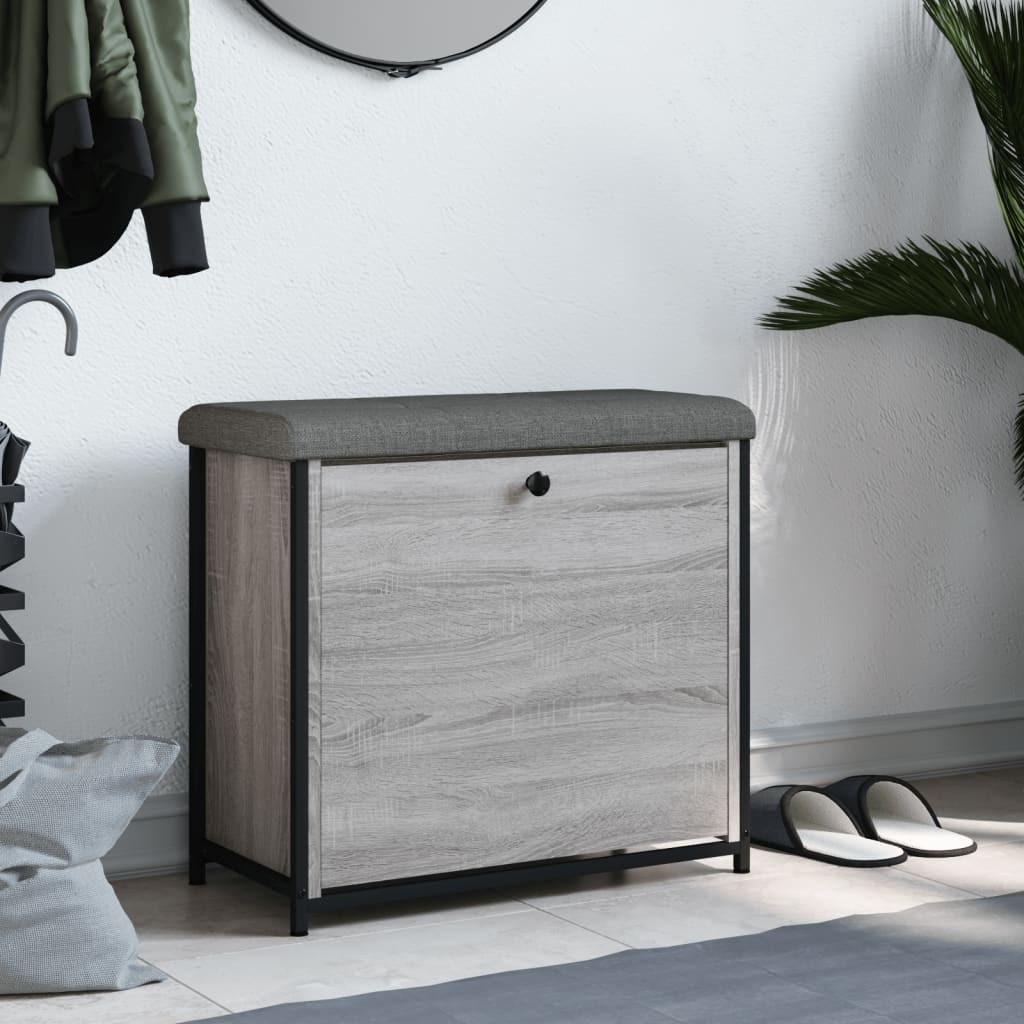 Schuhbank mit Klappe Grau Sonoma 62x32x56 cm - Pazzar.ch