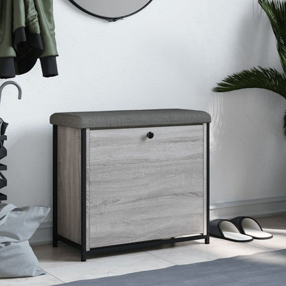 Schuhbank mit Klappe Grau Sonoma 62x32x56 cm - Pazzar.ch