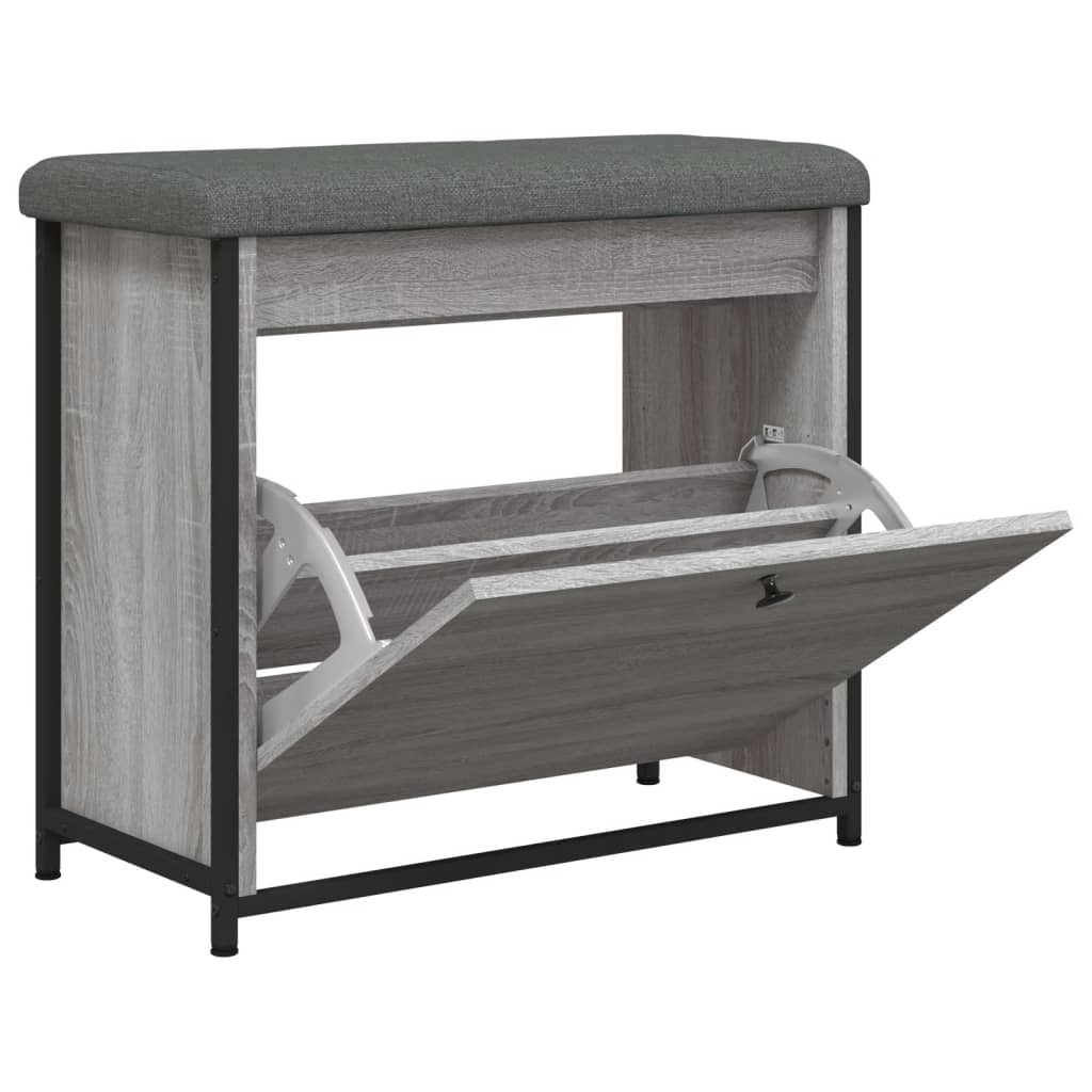 Schuhbank mit Klappe Grau Sonoma 62x32x56 cm - Pazzar.ch