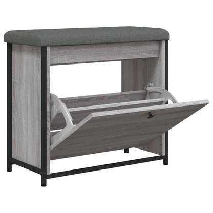 Schuhbank mit Klappe Grau Sonoma 62x32x56 cm - Pazzar.ch